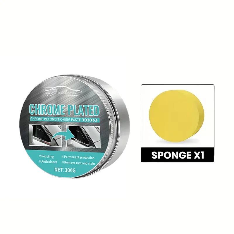 

Renewal Paste for Car Chrome Pieces, Engineered to Revive Oxidized Chrome Trim and Logos, Complete with a Sponge