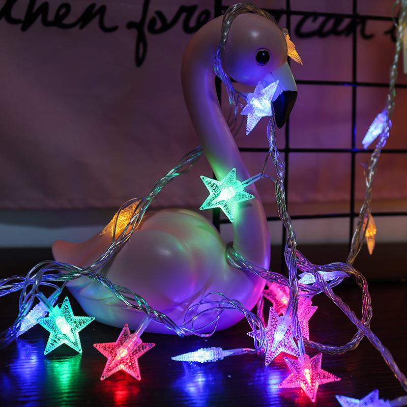 USB/Battery Powered Star LED String Lights—Solar, Outdoor, Decorative, & Atmosphere Lights for Christmas Camping Courtyards Battery 2m 10 lights, constant
