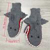 Grey Shark Knit Gloves Coldproof Elastic Mittens Cute Cartoon Animal Warm Gloves For Women Men Autumn & Winter