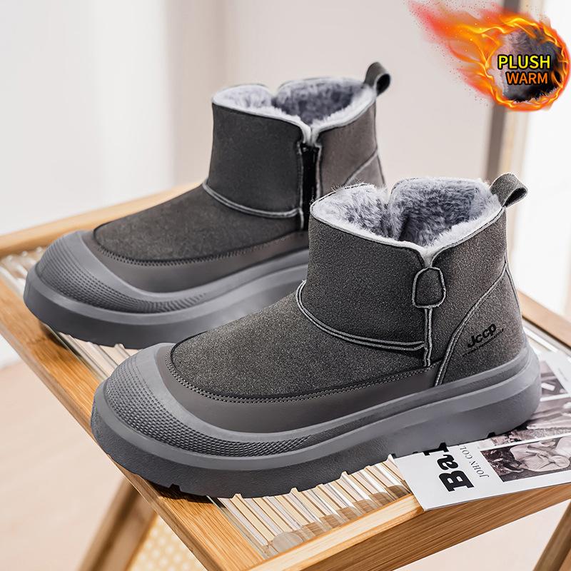 

Мужские модные большого размера на мягкой подошве увеличивающие рост зимние теплые меховые сноубутсы с подкладкой ботильоны до щиколотки противоскользящие походные повседневные спортивные ботинки Мартин 39