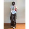 Men's and women's pure cotton short-sleeved summer new fashion printed white T-shirt loose inner bottoming shirt top