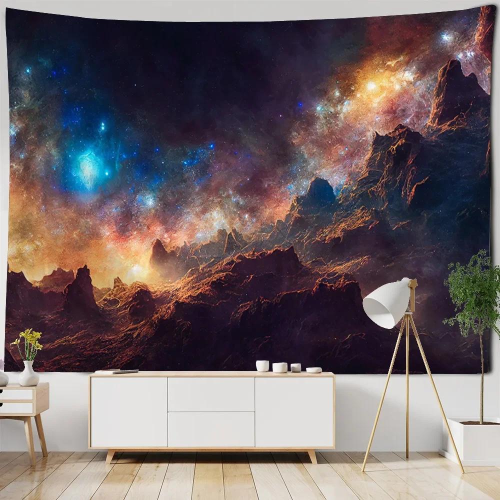 Sea Starry Sky Tapestry Wall Hanging Aurora Home Decoration Background Cloth Bedroom Living Room Dormitory Hanging Paintings