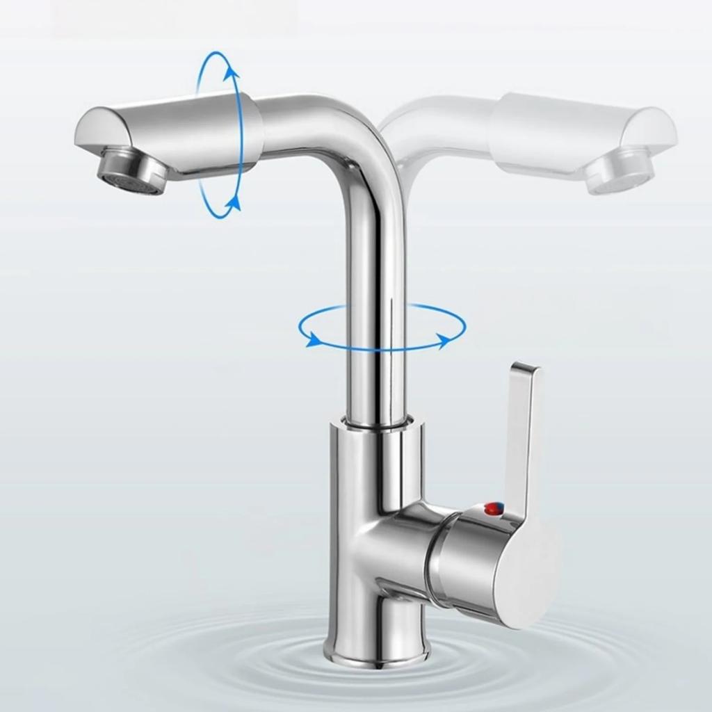 Cold and Hot Water Faucet In Bathroom New Type Washbasin Faucet Sink Faucet Singel Handel Single Hole Deck Mounted Chrome