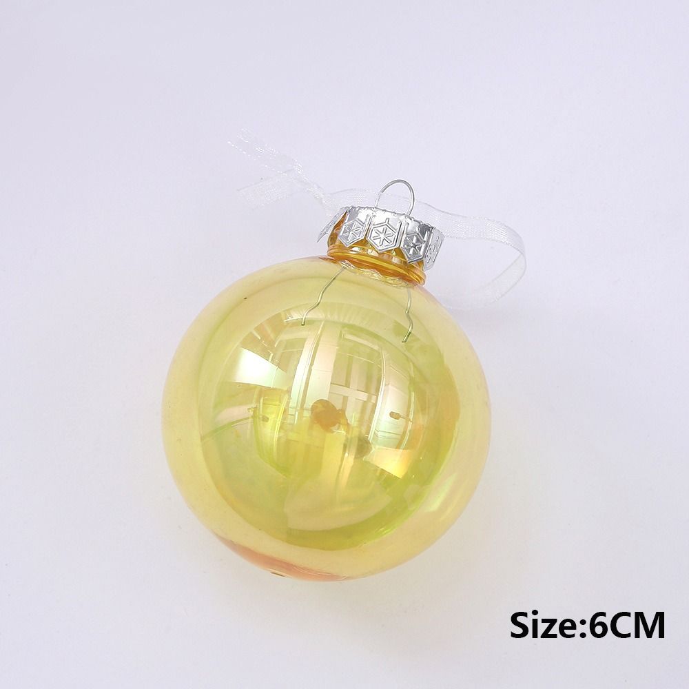 6PCS Plastic Laser Christmas Balls Pendant Small Merry Christmas Decoration Christmas Balls Set Holiday Decoration