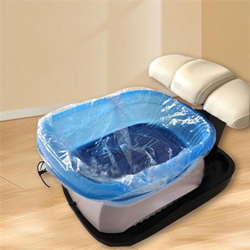 -A01R 100Pcs Disposable Foot Tub Liner Portable Bath Basin Bags For Foot Soak Bath Pedicure Spa Hotel Home NONE