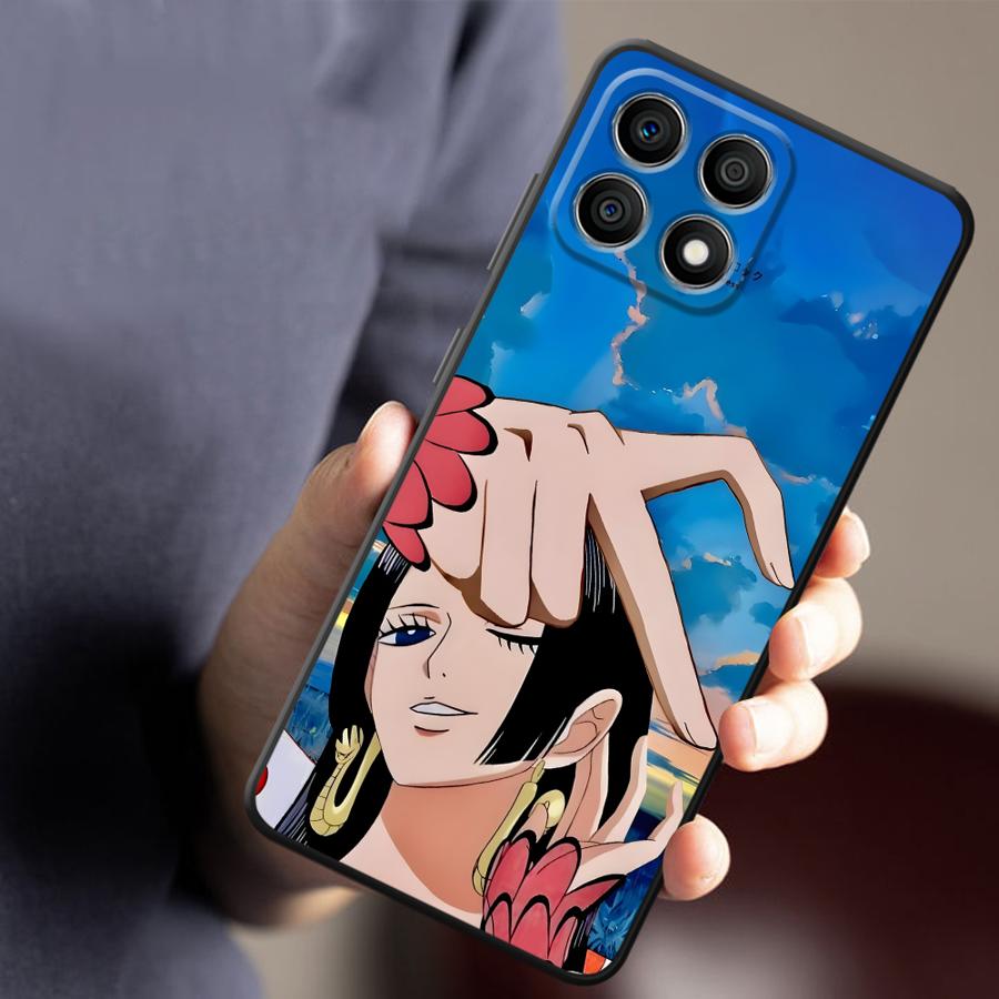 Case for Honor 200 400 Lite 8X X9a X7 90 X5b X8 X6 70 Magic5Lite Black Soft Phone Cover One Piece Luffy Boa·Hancock