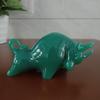 2 st Stenfärgad Jadegrön Wall Street Tjurmarknadsstaty Hartsdekorationer Feng Shui Lycka Rikedom Figurer Hemmakontor Dekor