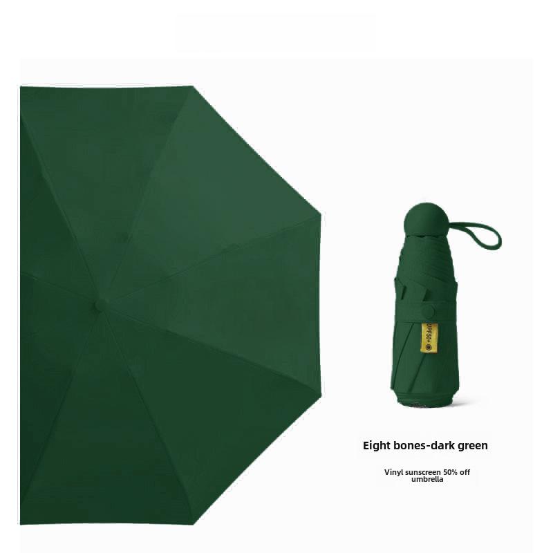 Umbrelă compactă de damă cu ștanțare aurie: Protecție UV, pliabil portabil, pentru soare și ploaie