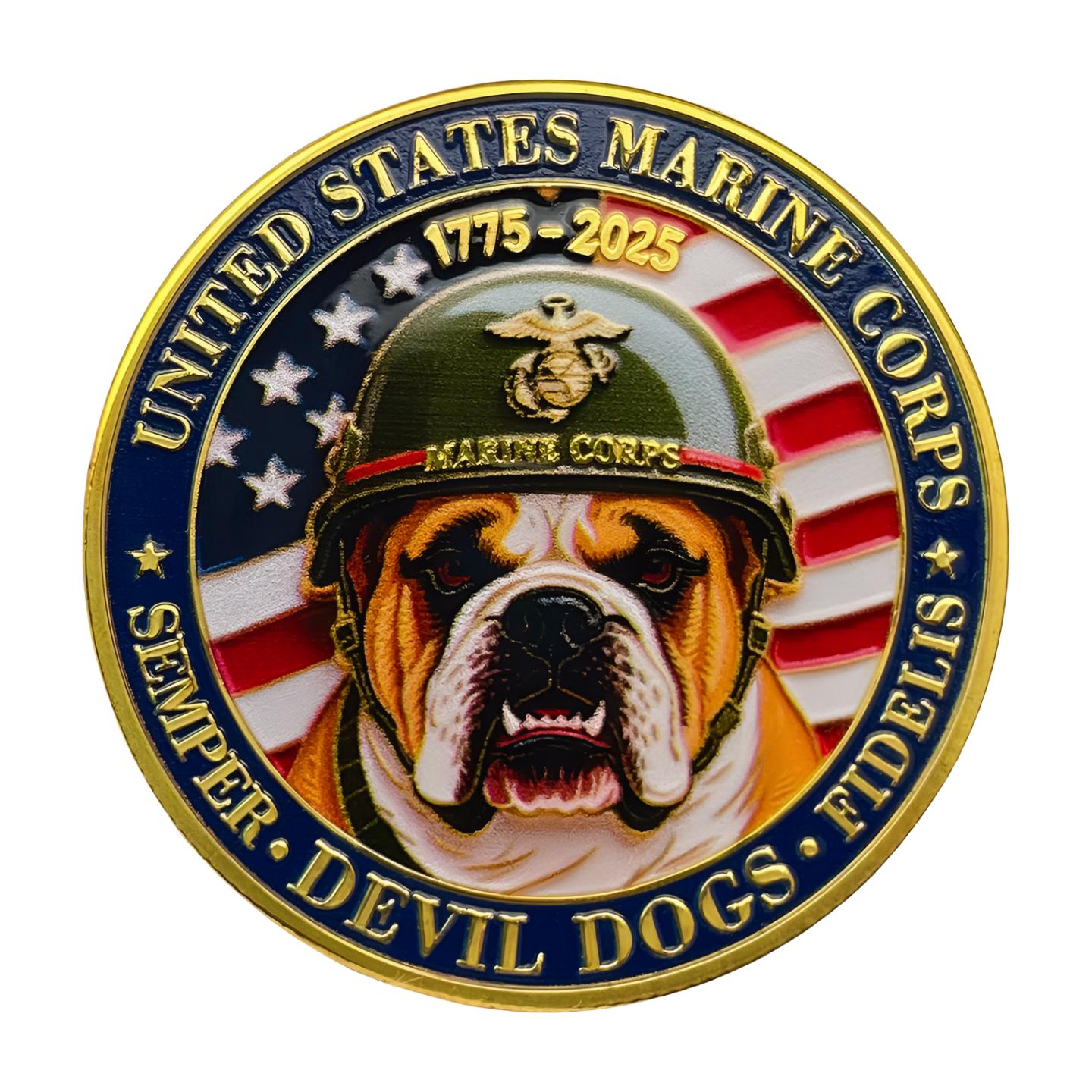 1775-2025 U.S. Army Challenge Coin Marine Corps 250th Anniversary Commemorative Coin Devil Dogs Army Badge Medal