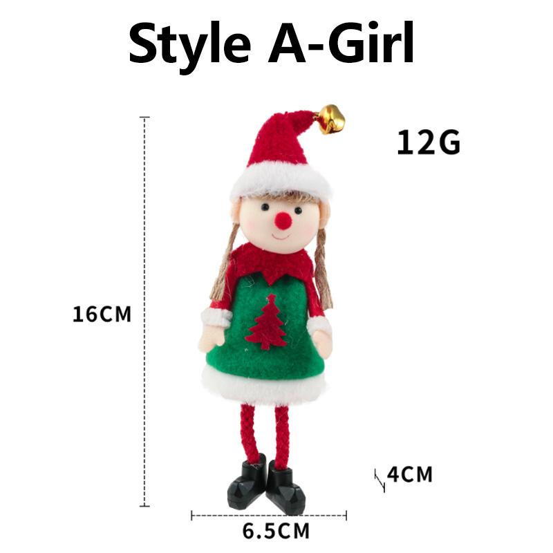 Newest Christmas Elves Stuffed Plush Dolls Hanging Ornaments Xmas Tree Decor Cute Boy Girl Elf Pendant Kids Gifts New Year Noel