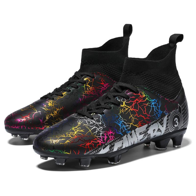 Overseas High-top Football Shoes Male and Female Students Breathable Football Shoes Professional Games Lightweight
