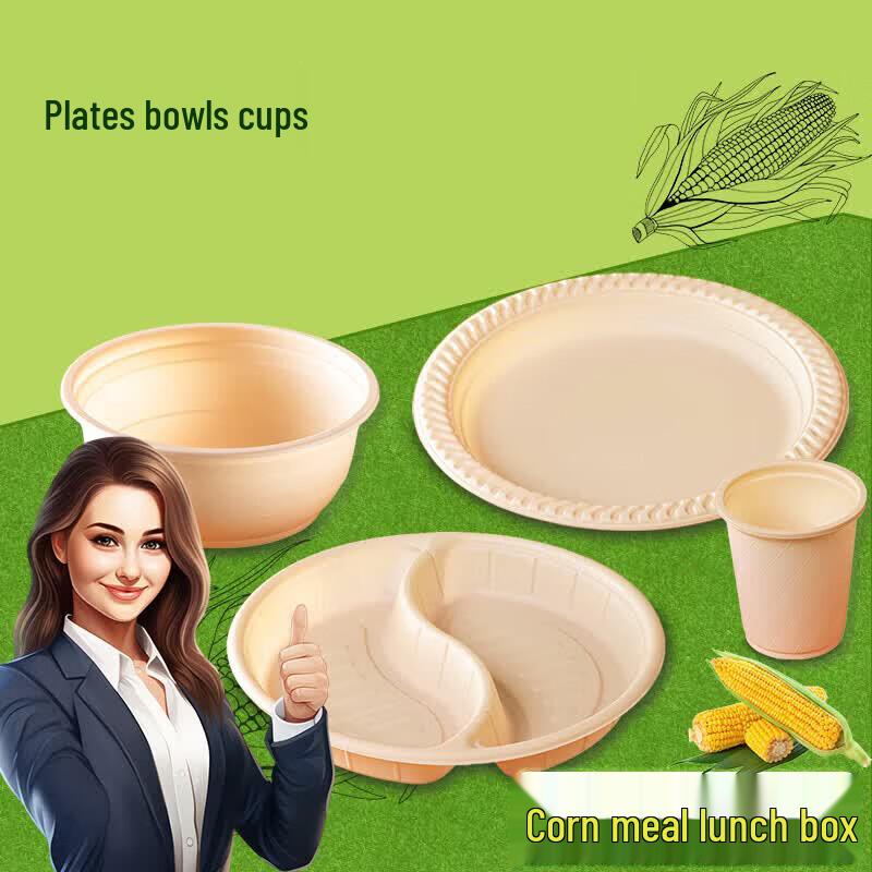 Eco-Friendly Biodegradable Corn Starch Disposable Plates