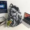 Spot Graffiti Streetwear Lightweight Backpack for Students & Casual Use