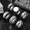 Stainless Steel Jewelry Casting Round Smooth Men's Ring Fashion Simple Titanium Steel Ring Set