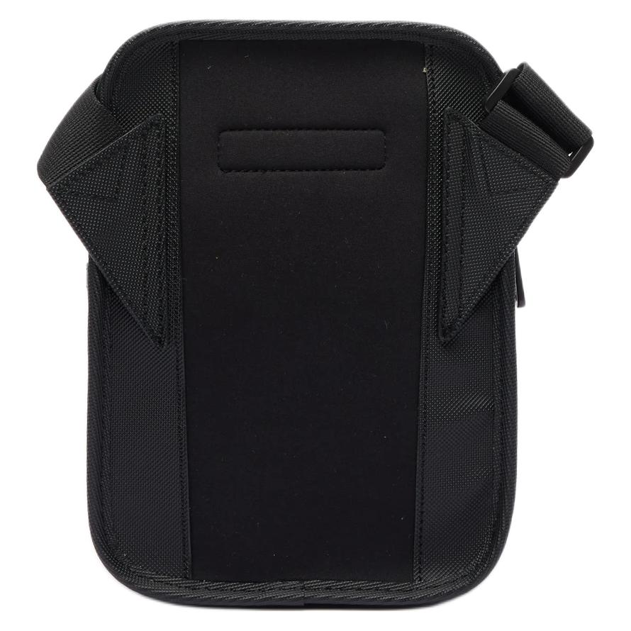Lacoste Brand Pattern Solid Color Adjustable Shoulder Strap PVC Handheld Shoulder Crossbody Bag Small Men bags Black NH4470OO-000