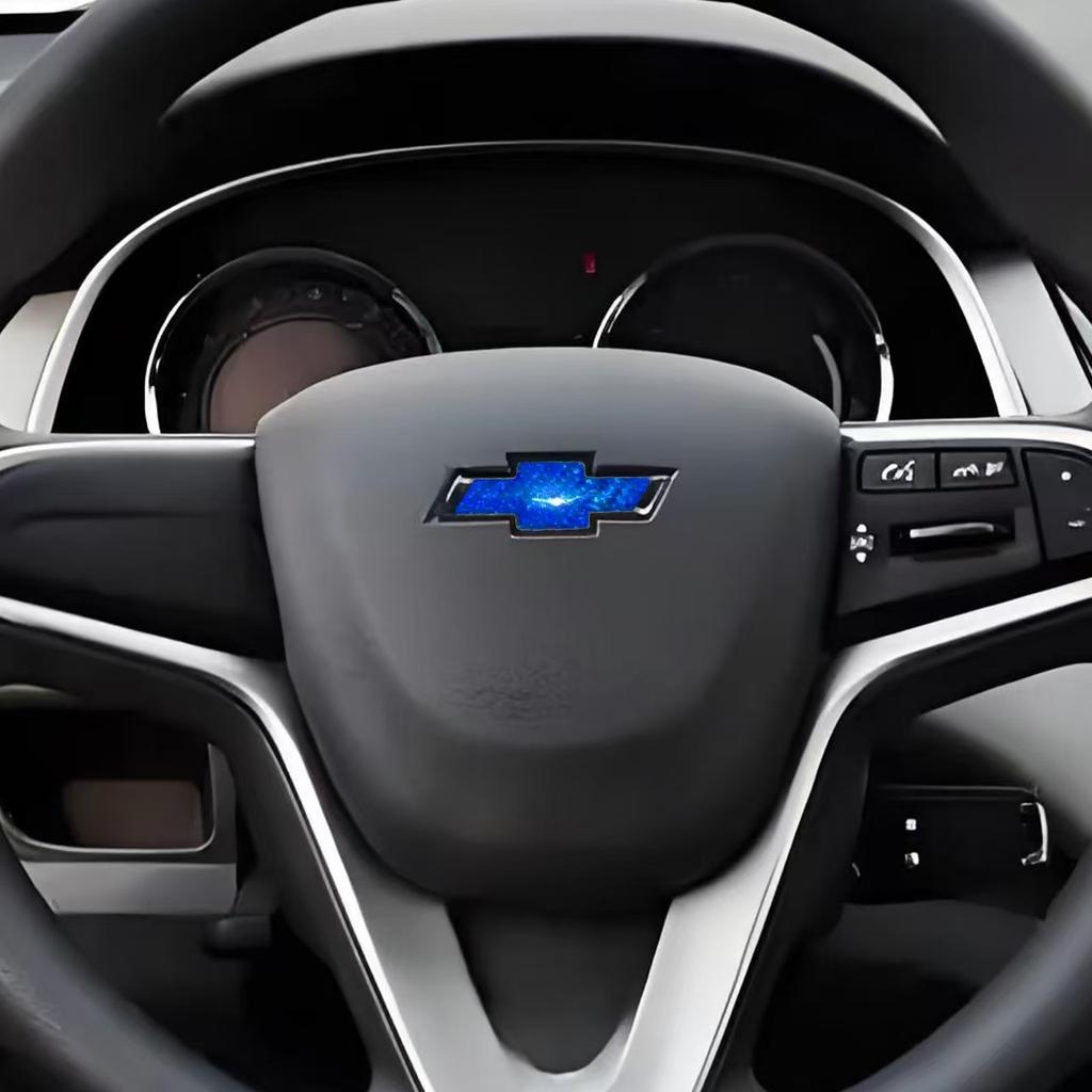 Pegatina Emblema Central de Volante de Fibra de Carbono para Chevrolet Malibu Cruze Equinox Impala Traverse Lacetti Captiva Sail