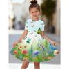3D Floral And Butterfly Print Dress for Girls - Short Sleeve Summer Gown with Round Neck - Perfect for Weddings,