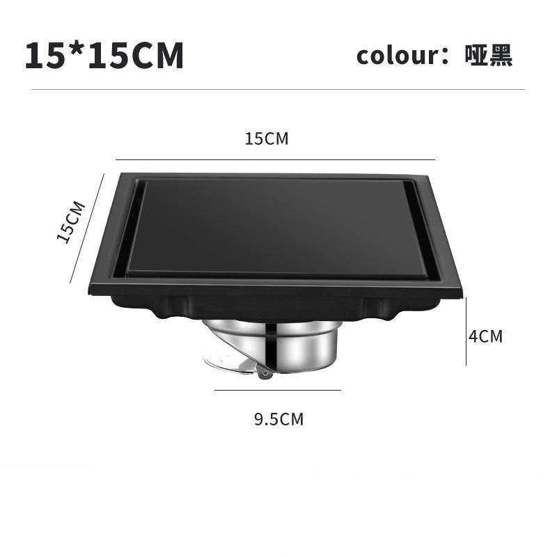 15x15cm Protizápachová dlaždicová vložka Čtvercový podlahový odpadní kanálek Odpadní kanálek do koupelny Sprchové rošty Nerezová ocel 304 Velkoprůtokový odtok