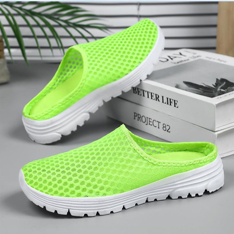 

Повседневные шлепанцы для мужчин и женщин, летняя удобная пляжная обувь, уличные дышащие кроссовки из сетки с отверстиями 46 зелёный