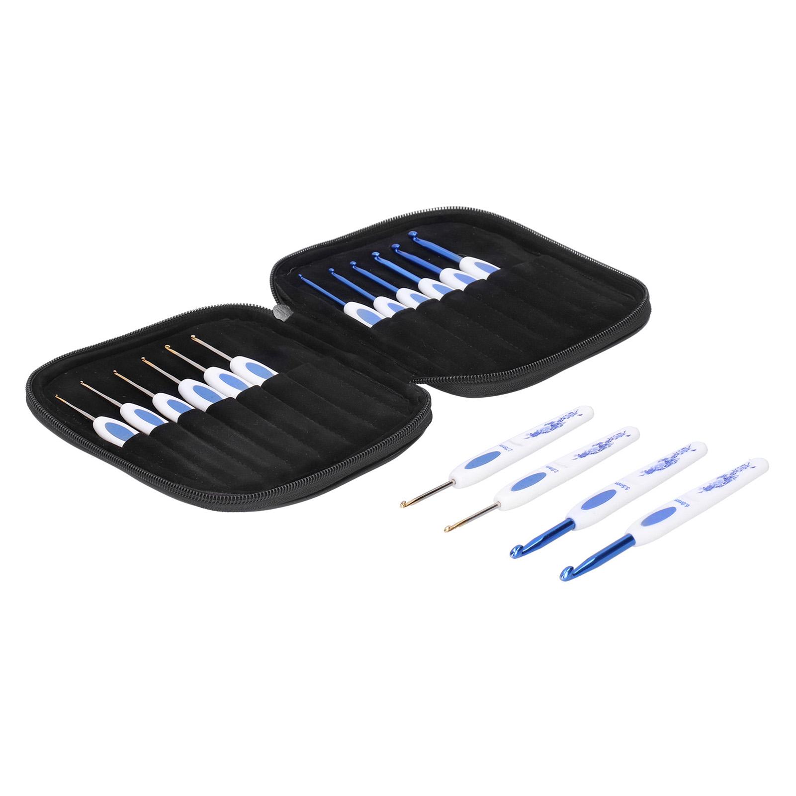 

16Pcs Crochets Set ABS Plastic Handle Fine to Coarse DIY HandWoven Sweater Knitting Tool(Blue and White Porcelain )