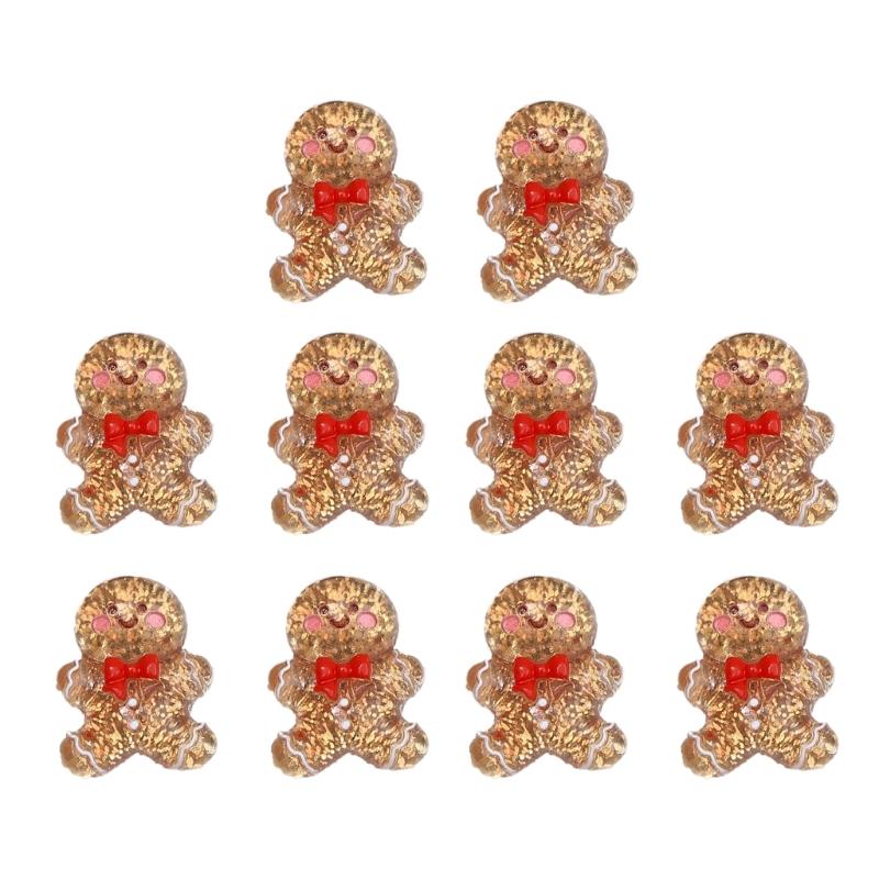 

10Pcs Sparkling Christmas Themed Charm Stylish Cartoon Christmas Embellishments For Customized Jewelry Creations L
