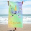 Personalisierbares Einhorn-Strandtuch mit Namen für Mädchen Jungen Schwimmen Sport Reisen Personalisierte Strandtücher Schnelltrocknend Personalisierbares Badetuch