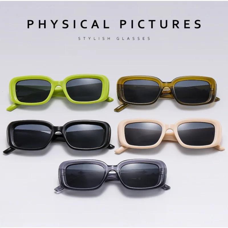 Fashion Rectangle Sunglasses Women Brand Designer Vintage Small Frame Glasses Ladies Classic Black Square UV Fashion Rectangle