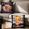 Cartoon Ballerina Cappuccino Pillow Case Office Cushions Suitable For Sofa Car Bedroom Decorative Cushion Cover