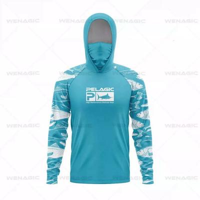 PELAGIC Langarm Kapuzenmaske Angelanzug Sonnenschutz Luya Atmungsaktiv Freizeit Sport