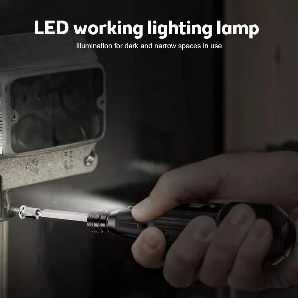 Chrome Vanadium Steel Cordless Screwdriver LED Lights Power Screw Driver  Tool Kit