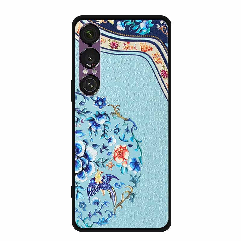 3D Emboss Case For Sony Xperia 1 VII 5G Case Flowers TPU Soft Silicone Back Cover For Sony Xperia 1 VII 2025 Phone Case XQ-FS54