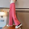 Girls Summer Thin Ice Silk Pants Big Kid's Simple Comfortable Anti-mosquito Pants