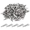 100 Stück 1,06 Zoll / 27 mm Mini-Metall-Krokodilklemmen, Krokodilklemmen Silberfarben Vernickelt Testleitung Federklemmen.