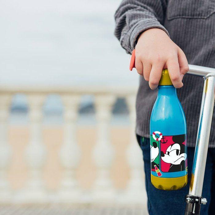 Boissons Fruitees Tataway Bouteille D'eau En Plastique Bleu Disney Mickey Mouse Pour Enfants 560 Ml Avec Bouchon À Vis