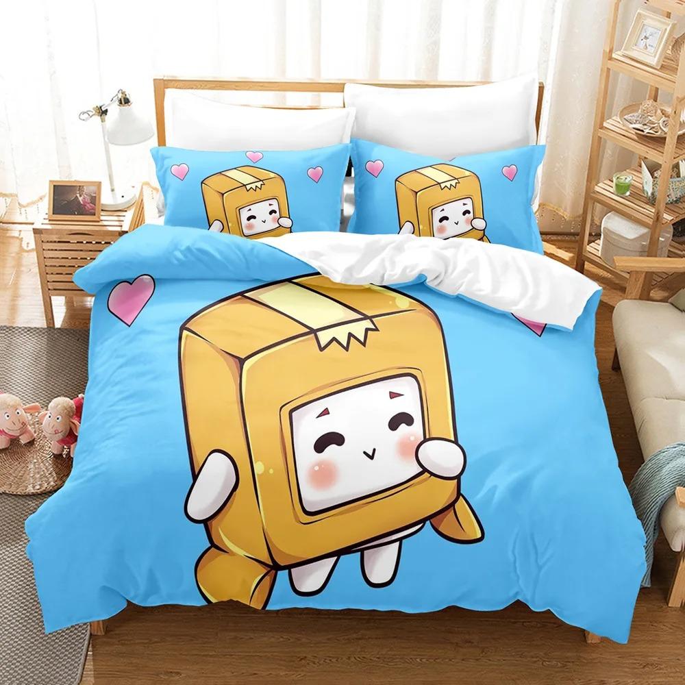 

Animated Movie Lankybox Bedding Set For Bedroom Soft Modern Bedspreads Comefortable Kids Duvet Cover Quilt Cover And Pillowcase 70x133cm 3pcs
