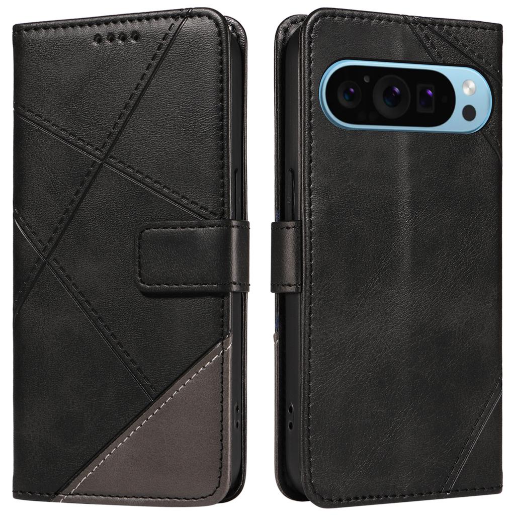 For Google Pixel 10 Pro/10/9 Pro/9 Case Geometric Line PU Leather Phone Cover with Card Holder