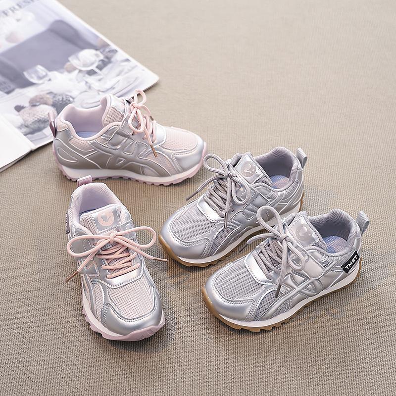 Girls' sneakers 2025 spring new breathable shoes Boys' casual dad shoes Older children's shoes Student running shoes