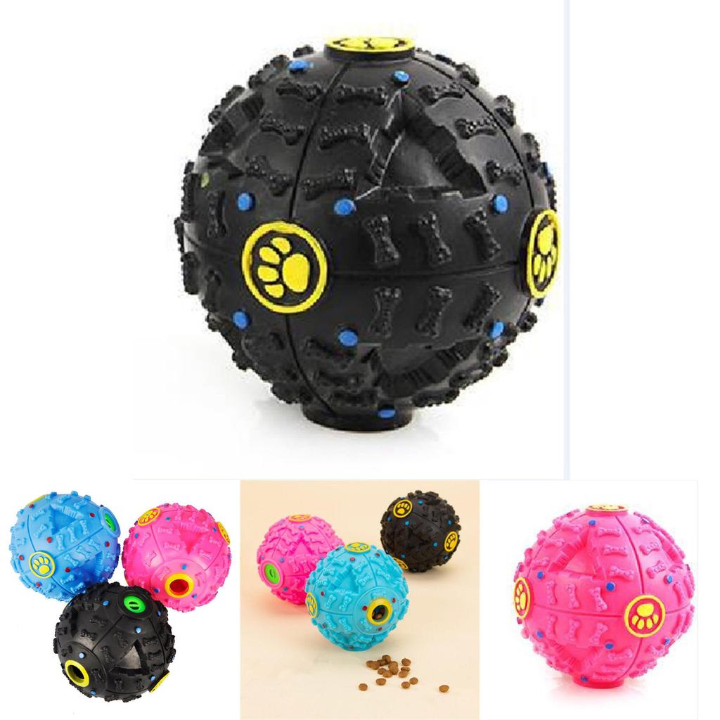 Enamel Rubber Squeak Toy Treat Dispenser Chew Resistant Interactive Dog Toy For Puppy Training