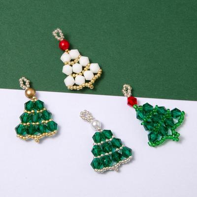 Festliche Gestrickte Weihnachtsbaum Anhänger Ohrringe & Handyanhänger