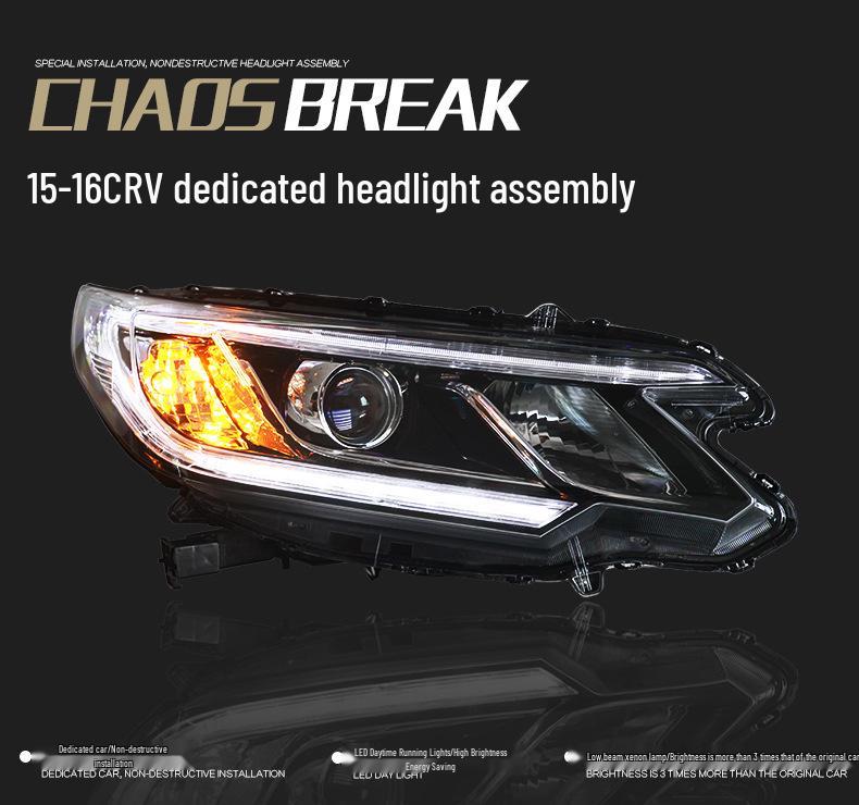 Laser Headlight Assembly: Upgraded Bi-Beam Bi-Lens DRL for 15-17 CRV