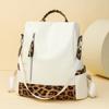 Women's Large Capacity Travel Backpack Retro Leopard Print Backpack Multifunctional Shoulder Bag
