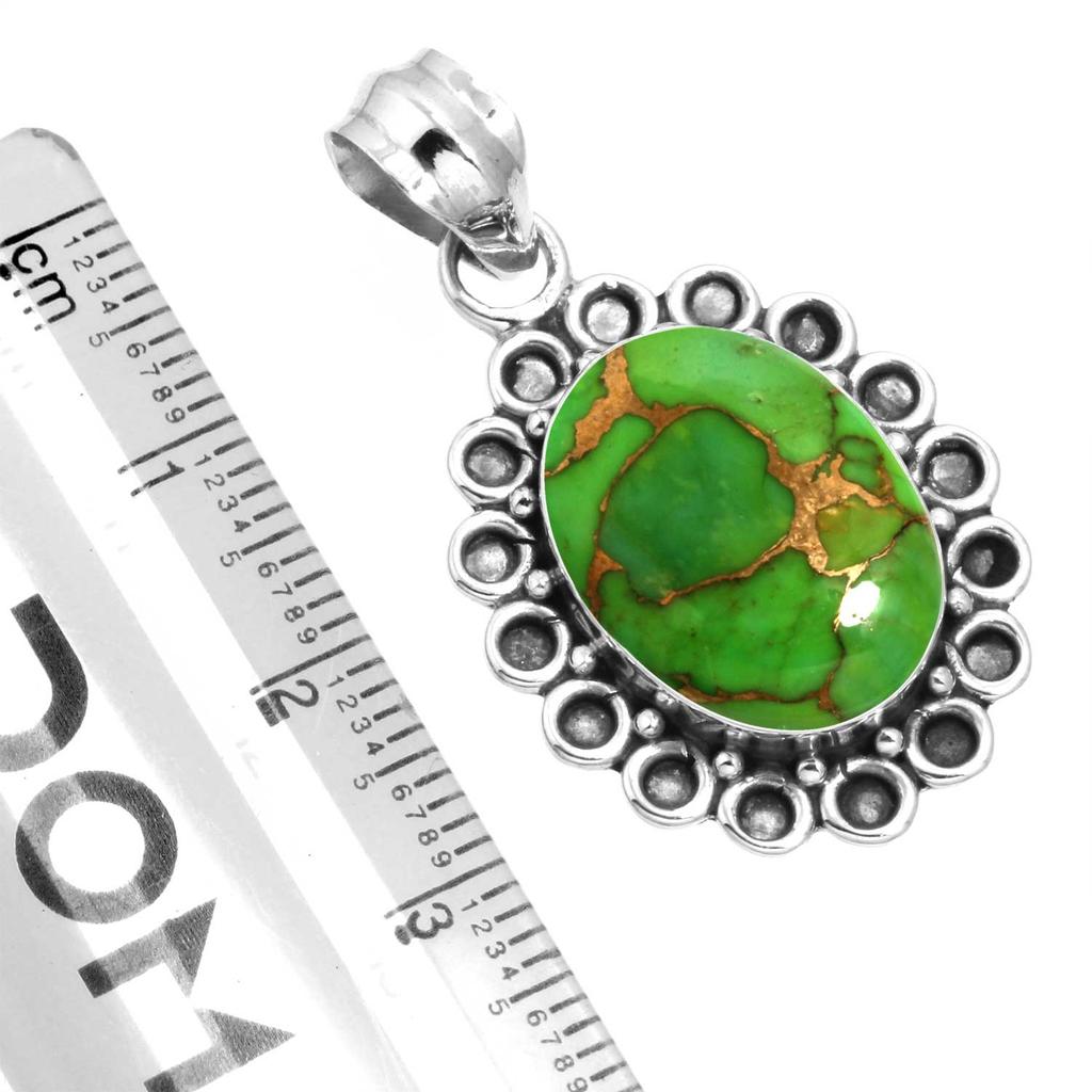 925 Sterling Silver Pendant Women Gemstone Handmade Jewelry Halloween Gift Blue Green Purple Copper Turquoise Pearl Lapis Mother Of Pearl Costume