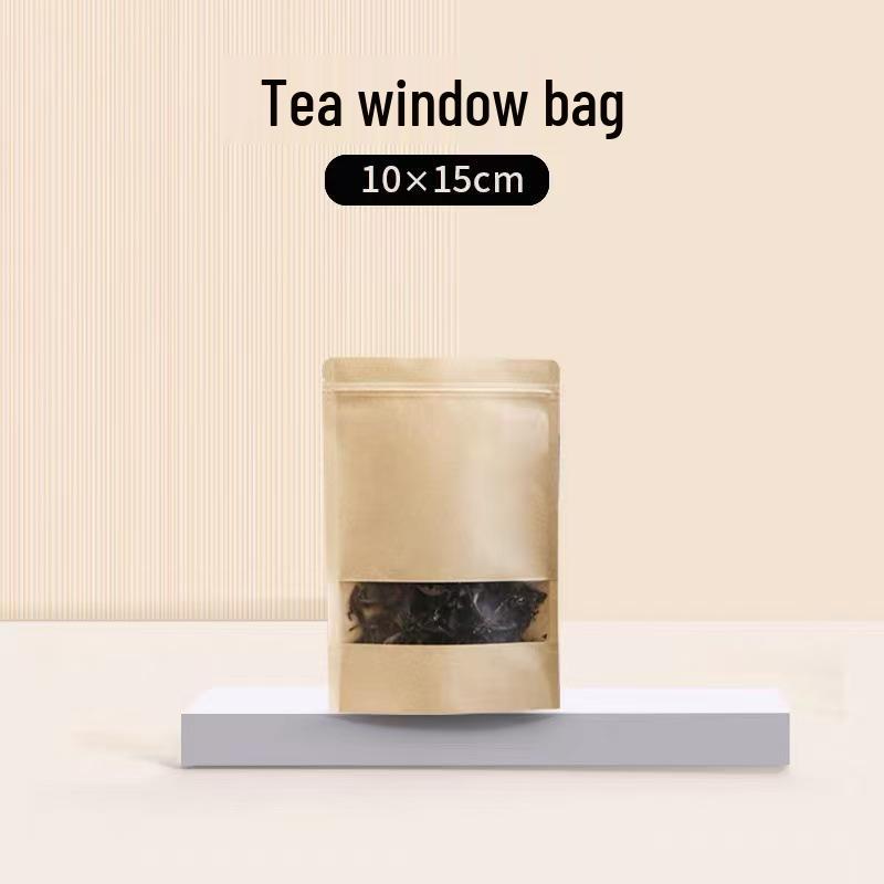 Self-Sealing Kraft Paper Bags for Tea and Snacks - Available in Small and Large Sizes for Green and Black Tea.