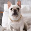 Pet Necklace with Bell for Cats and Dogs, Teddy, Pitbull, Labrador, Plastic Large Gold Chain Decoration