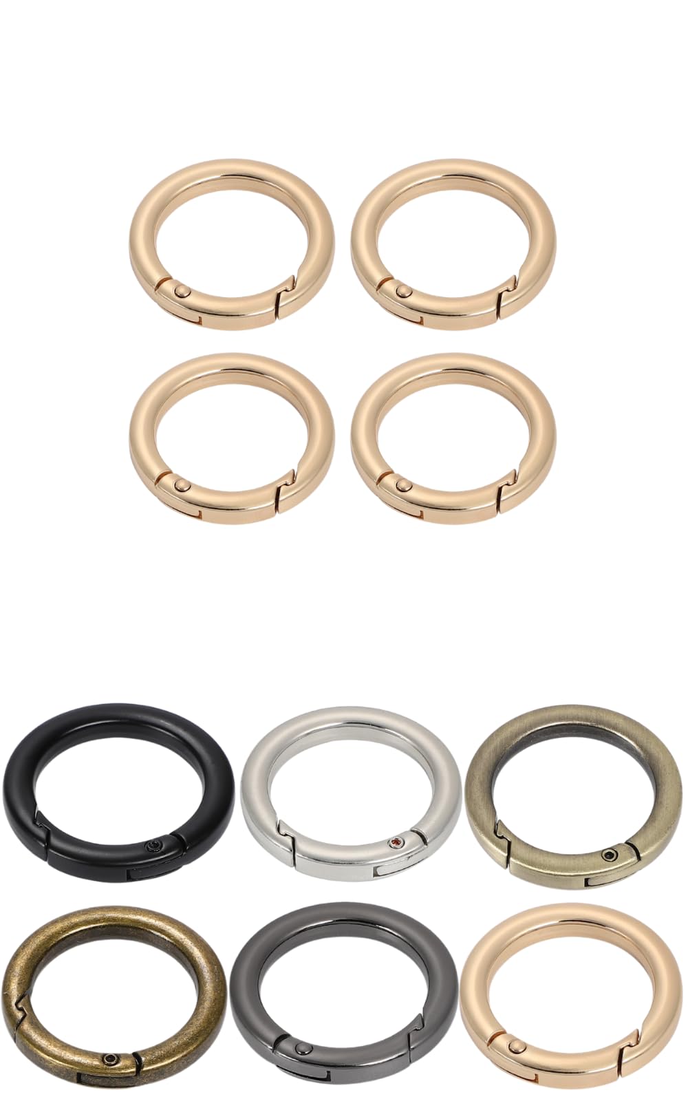 

Sass Gadget Carabiners, Round, Set of 4, Brass, Small Keyring, Lightweight, Extra Small, Keychain, Inner diameter 17mm золотой