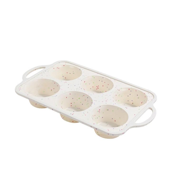 

Food Grade Flexible Baking Tray with Metal Frame Heat Resistant Oven Safe Muffin Mold Easy Releases Speckled Design 1