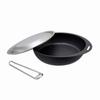 Takagi Glee-ru Removable Handle Grill Pan with Stainless Steel Lid and Handle, Round, 20cm, 3-Piece Set, Made In Japan