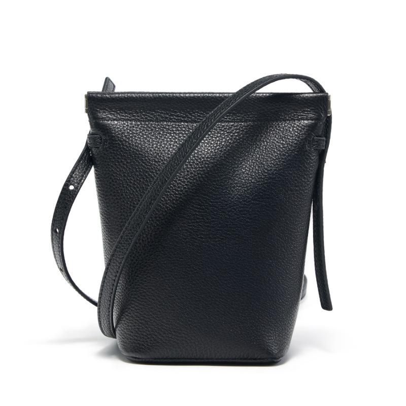Large screen mobile phone bag female messenger new mini bag, high-end feeling, small and lightweight first-layer cowhide bucket bag