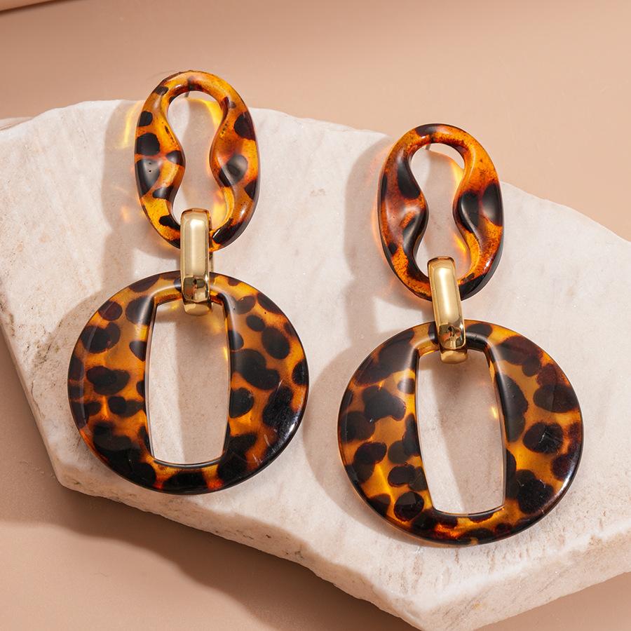 Silver Needle Coffee Wood Water Drop Pendant Earrings Light Luxury Premium Earrings European and American Retro Fashion Earrings