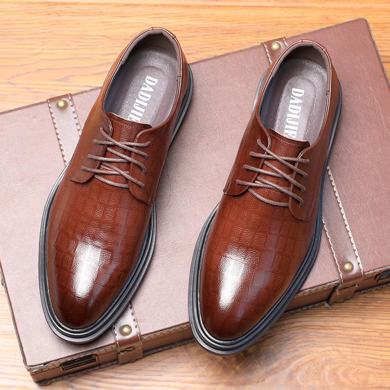 Men's Leather Shoes Black Soft Leather Soft Bottom Spring And Autumn Best Man Men's Business Formal Wear plus size 38-45